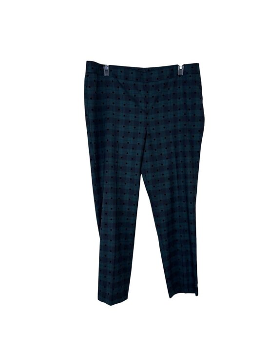 Talbots Pants - Talbots Slim Ankle Pant Plaid Green Black Wool Blend Sz 18 Preppy Holiday Dressy